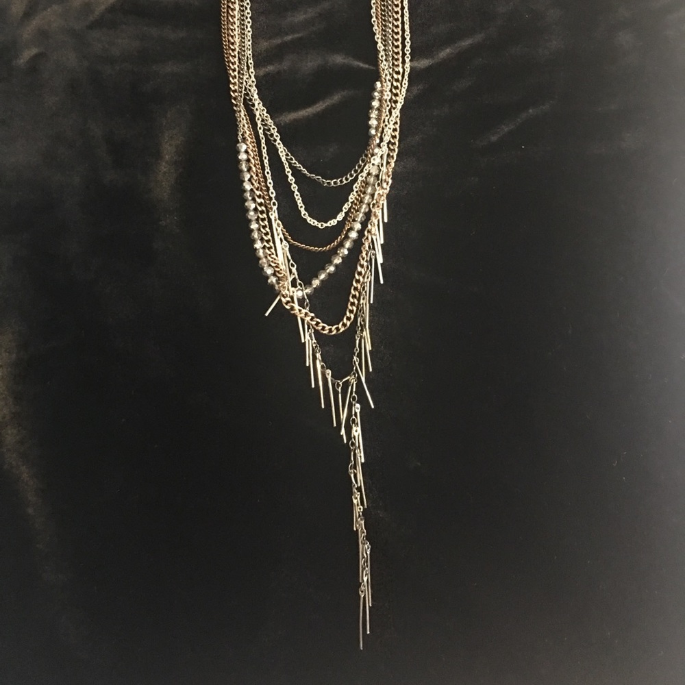 Express Layered Statement Necklace Mixed Metals - image 2